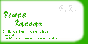 vince kacsar business card